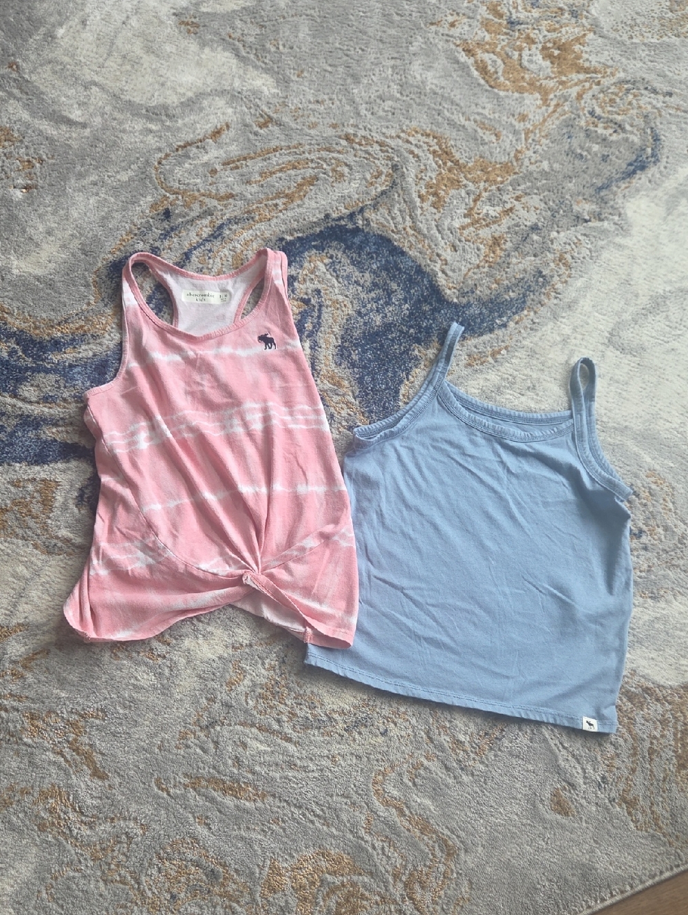 abercrombie kids Pink Tie-Front Tank & Light Blue Camisole Set